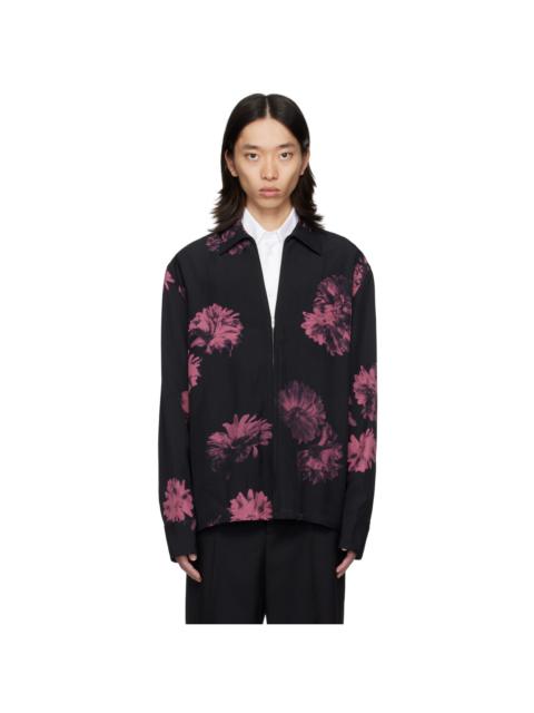 Jil Sander Navy Floral Shirt