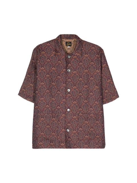 patterned-jacquard shirt