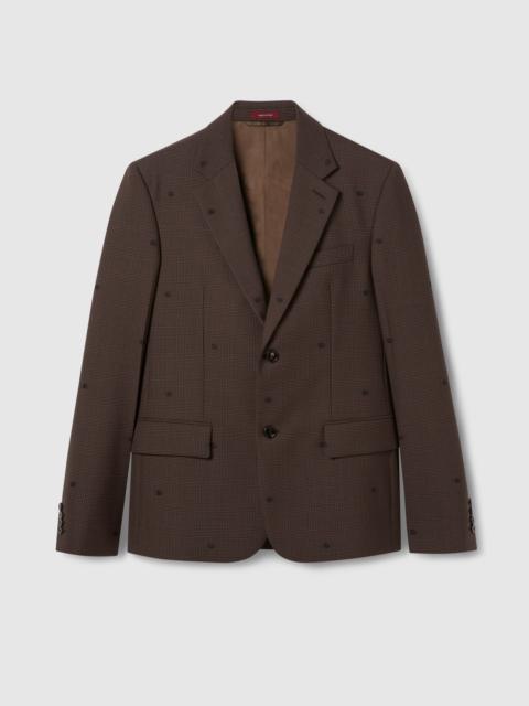 GUCCI GG houndstooth wool jacquard jacket