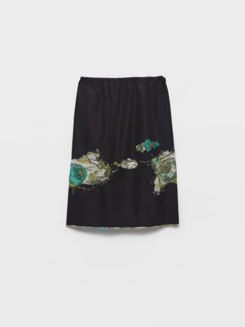 Prada Devoré poplin midi-skirt
