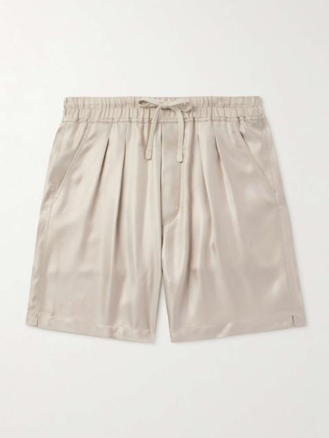 TOM FORD Straight-Leg Pleated Silk-Twill Shorts