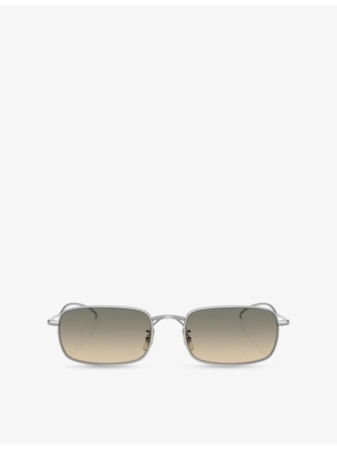 Oliver Peoples OV1364ST Rectangle-Frame Metal Sunglasses