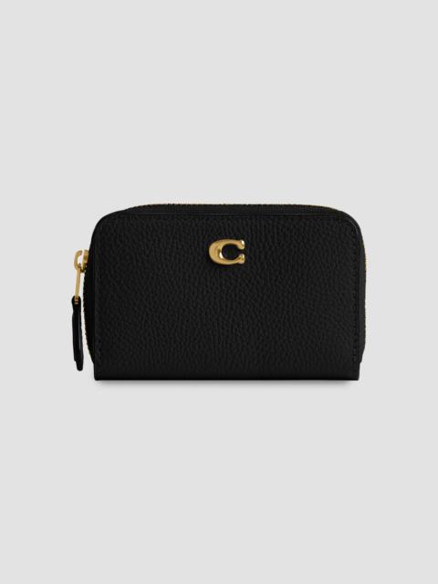 COACH Women's Small Leather Card Case - Black