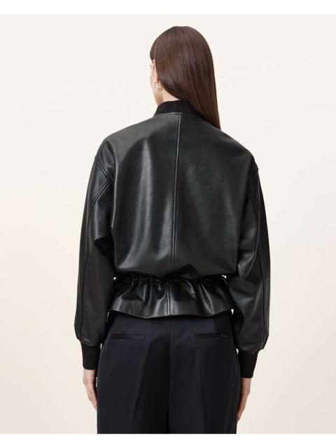 ALLSAINTS SOFI DRAWSTRING LEATHER BOMBER JACKET