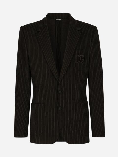 Dolce & Gabbana Pinstripe stretch jersey Portofino jacket