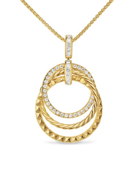 DAVID YURMAN Women's Crossover Trio Pendant Necklace in 18K Yellow Gold with Diamonds, 24MM - Diamond