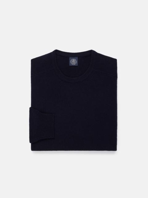 J. PRESS NAVY LAMBSWOOL CREWNECK SWEATER