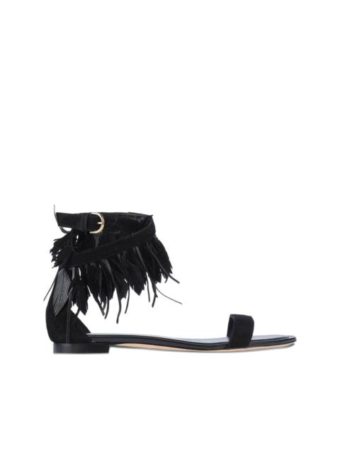 Tod's feather-trim sandals