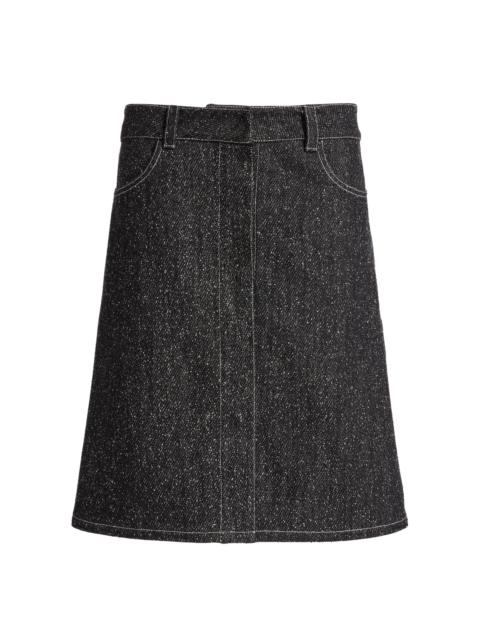 courrèges Denim Tweed Pencil Skirt