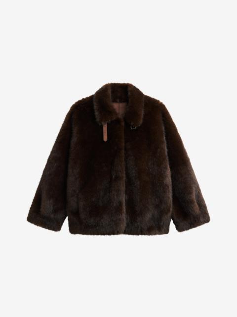 The Frankie Shop Senja Faux Fur Jacket - Dark Brown