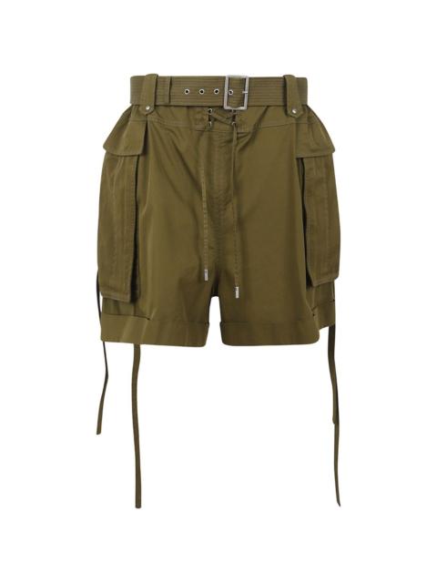 Alexander McQueen belted cargo-pocket oversized shorts