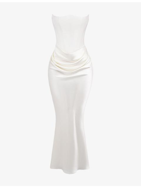 House of CB Persephone corseted woven maxi dress