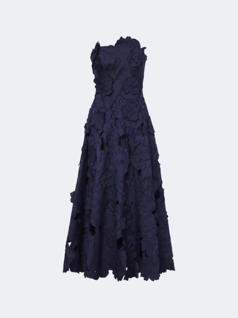 COSTARELLOS Brissa floral embroidered cocktail dress