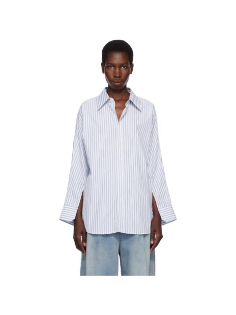 Maison Margiela Blue & White Stripe Cotton Shirt