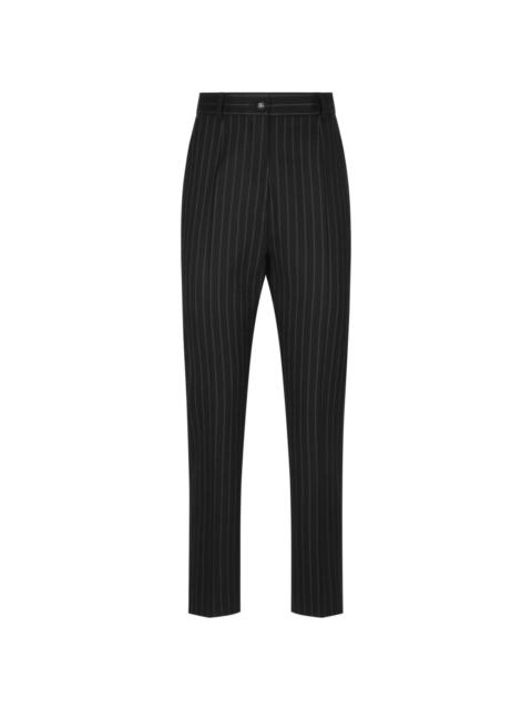 wool tapered trousers