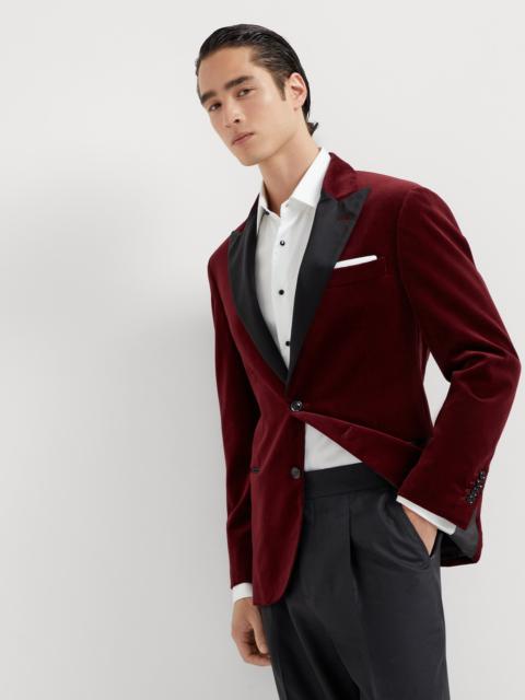 Cotton velvet tuxedo jacket with peak lapels