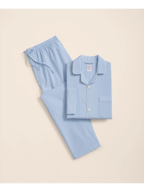 Brooks Brothers Cotton Broadcloth Bengal Striped Pajamas