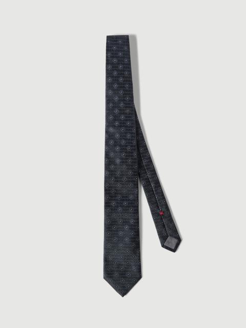 Brunello Cucinelli Silk tie with geometric pattern
