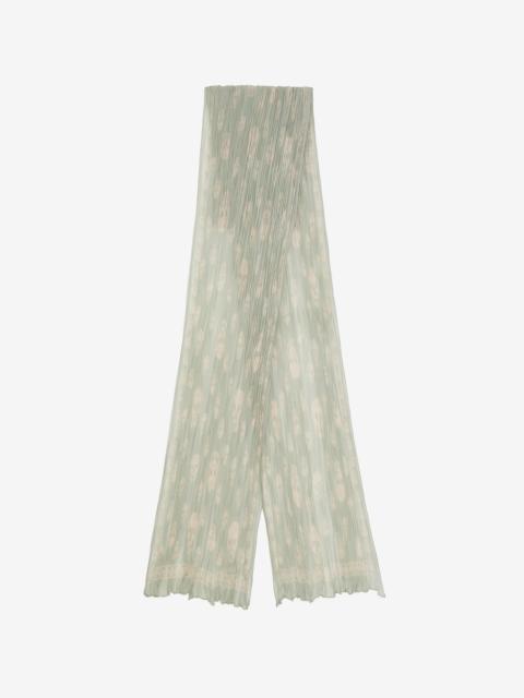 Alexander McQueen Women's Pleated Skull Scarf in Light Green