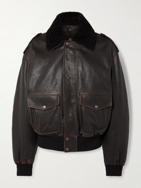 SAINT LAURENT Oversized shearling jacket Black