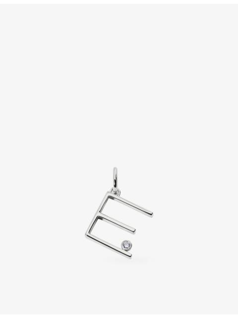 MONICA VINADER Initial E Solitaire Lab-Grown Diamond and Sterling Silver Pendant Charm