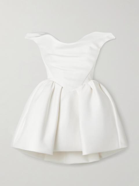 Vivienne Westwood Bagatelle Off-the-shoulder Gathered Duchesse Silk-satin Mini Dress