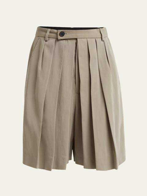 SETCHU Hakama Pleated Wool Shorts