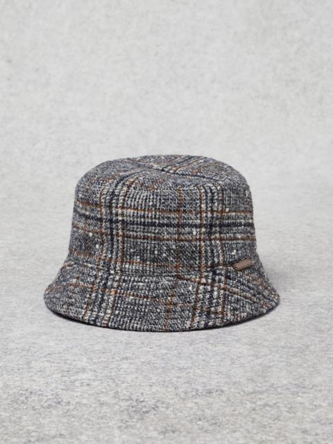 Brunello Cucinelli Wool and alpaca Prince of Wales bucket hat with shiny tab