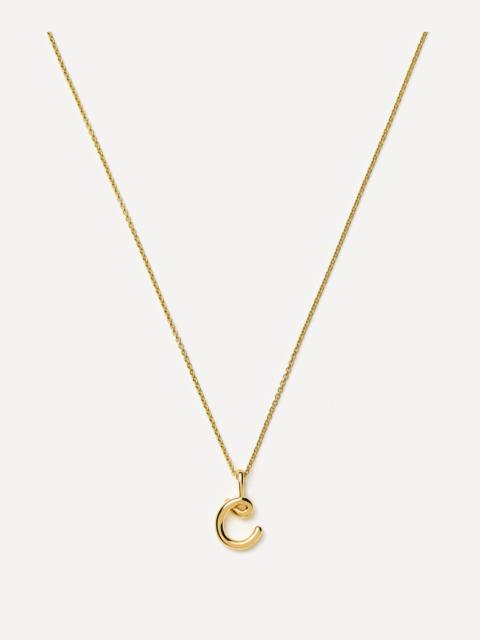 MISSOMA 18ct Gold-Plated Vermeil Silver Curly Molten Mini C Initial Pendant Necklace