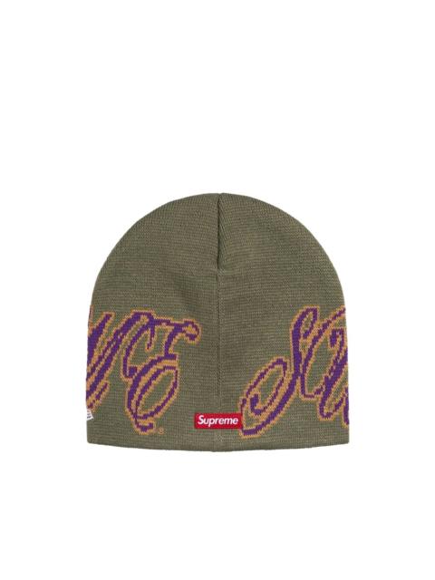 Supreme x New Era cursive beanie hat
