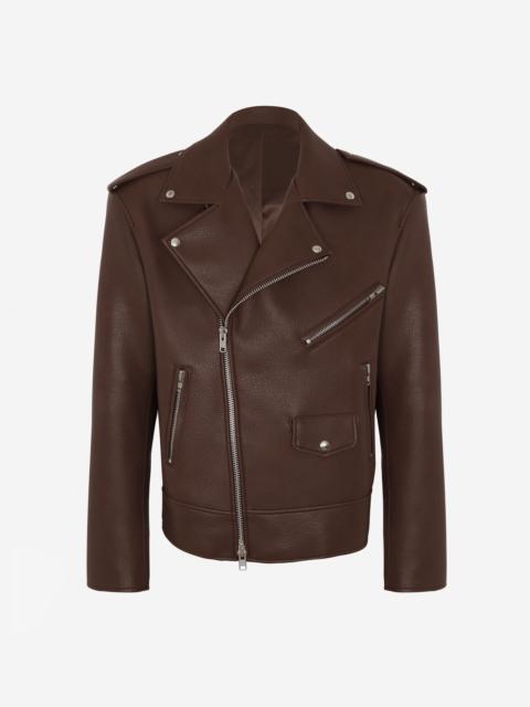 The Frankie Shop Chicago Oversized Biker Jacket - Brown