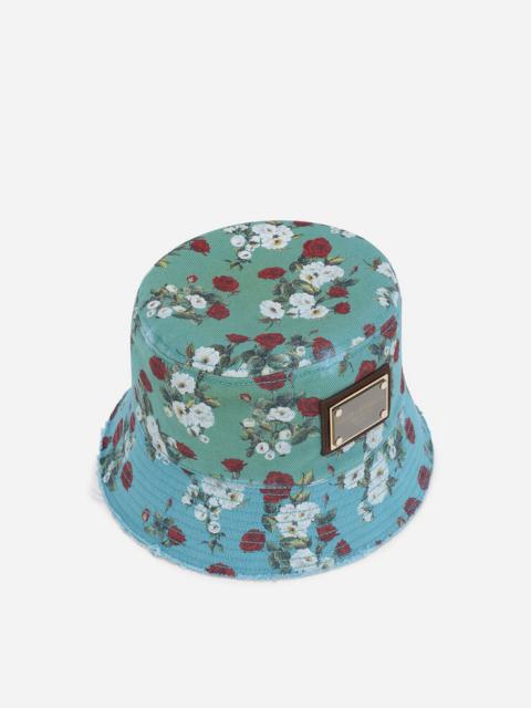 Dolce & Gabbana Cotton bucket hat with floral print