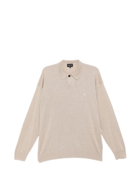 GIORGIO ARMANI logo-embroidered polo shirt