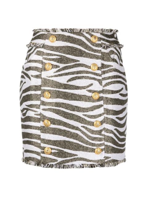 zebra print high-waisted miniskirt