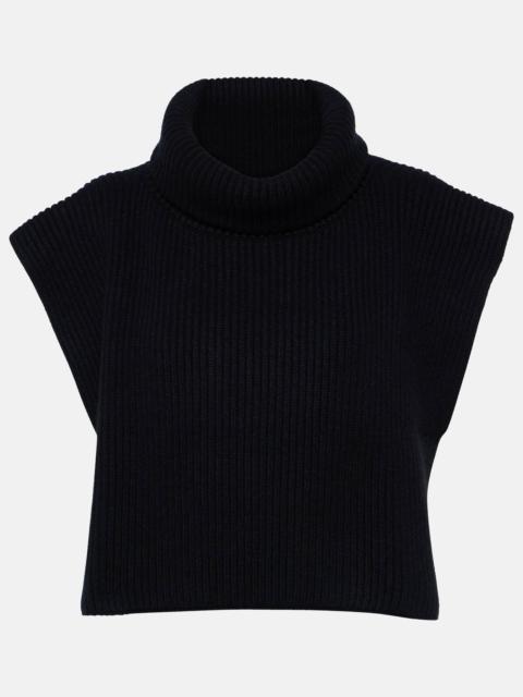 Eppie ribbed-knit cashmere collar