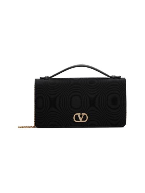 Valentino Black VLogo Signature Moiré Bag