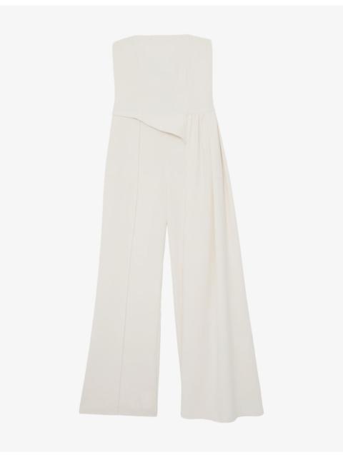 REISS Leah Draped Wide-Leg Woven Jumpsuit