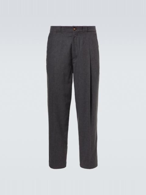 Brunello Cucinelli Wool, cotton and silk tapered pants