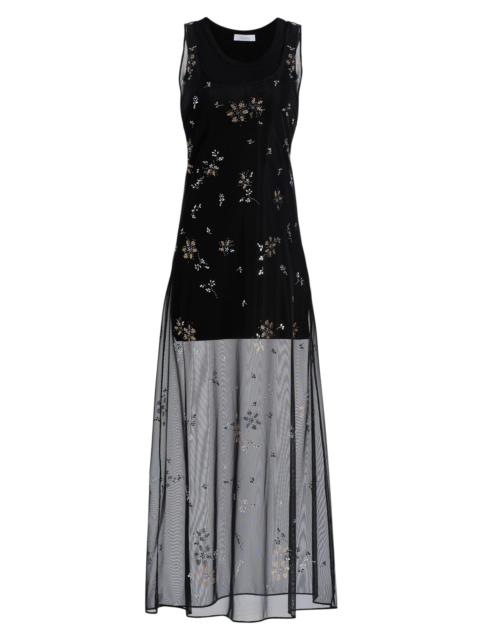 rabanne Women's Hotfix Floral Tulle Tank Maxi Dress - Black