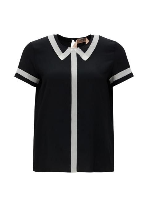 N°21 contrast-panelled blouse