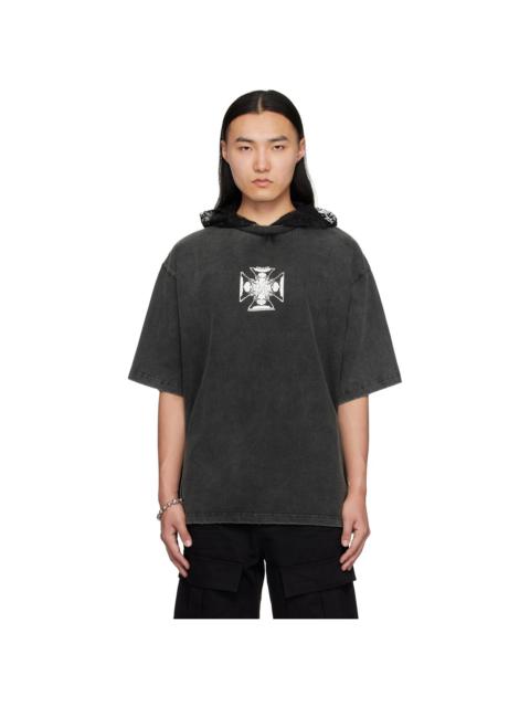 We11done Black Heart Cross Layered T-shirt