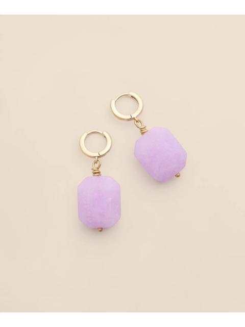 Brooks Brothers Gold-Tone Stone Drop Hoop Earrings