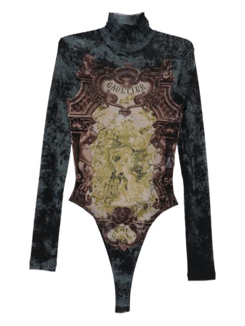 Jean Paul Gaultier high-neck print bodysuit