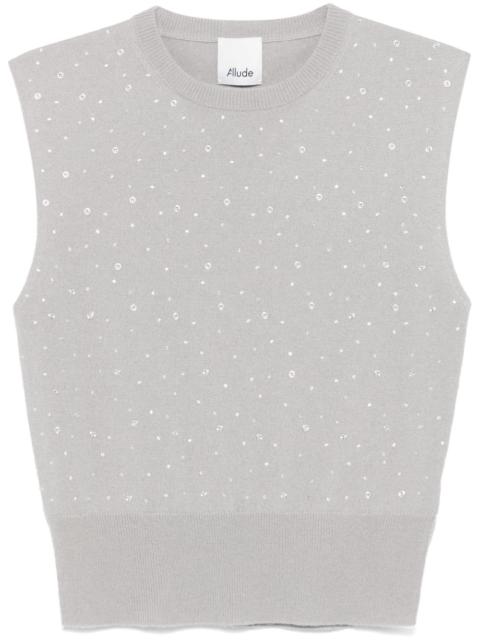 Allude crystal-embellished top