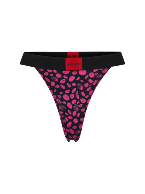 HUGO STRETCH-COTTON STRING BRIEFS WITH SEASONAL PATTERN