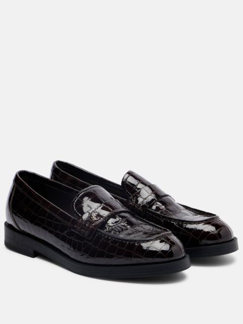 JIMMY CHOO Ivy croc-effect patent leather loafers
