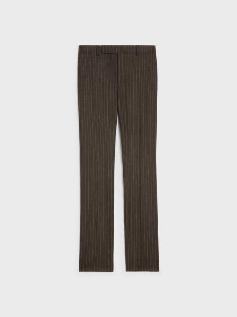 flared pants in striped flannel