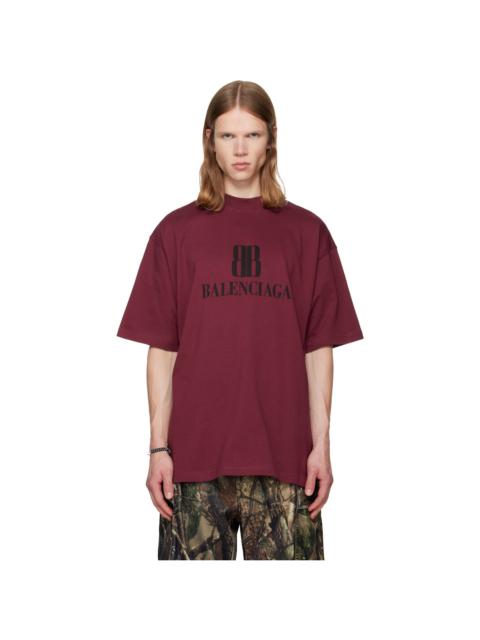 BALENCIAGA Burgundy Nano BB Medium Fit T-shirt