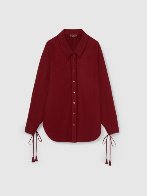 Cotton poplin shirt with tie