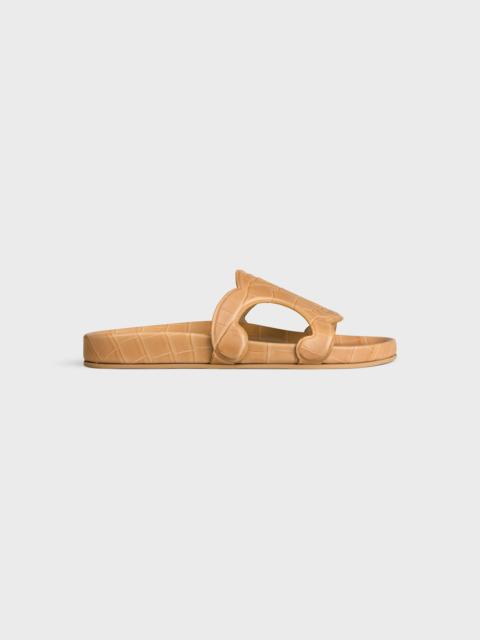 CELINE TRIOMPHE SLIDE IN CROCODILE STAMPED CALFSKIN